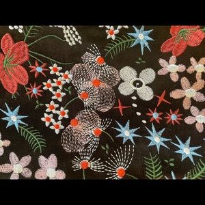 3 AM Forever embroidered velvet clutch with removable chain strap NWOT